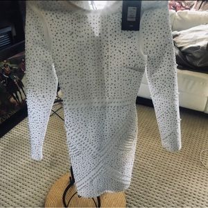 White sequinned party dress